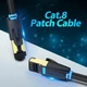 Патч-корд 0.5м, S/FTP cat 8 RJ-45 black Vention (IKABD) - изображение 2