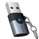Перехідник HOCO Victory USB male to Type-C female adapter UA46B |USB3.0, 60W, LED| Grey - зображення 1