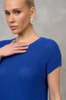 Жіночий напівпрозорий топ з коротким рукавом TrikoBakh 48-52 Синій (tb25146) - изображение 5