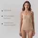 Майка женская бежевая базовая на тонких бретелях MISS COMFORT S - изображение 2