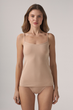 Майка женская бежевая базовая на тонких бретелях MISS COMFORT S - изображение 5
