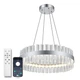 Люстра светодиодная подвесная LUMINARIA SOFIA 120W R CHROME/CLEAR 600/1000 APP 220V IP20, LED светильник с пультом ДУ - изображение 1