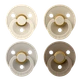 Cоски пустушки BIBS 0-6 m Colour Latex Round (круглі) - Ivory/Sand/Vanilla 4 PACK - зображення 1