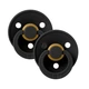 Соска пустушка BIBS 6-18 m Colour Latex Round (круглая) – Black/Black (2 в упаковке) - изображение 1
