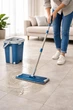 Швабра с ведром 11 л с автоматическим отжимом + 2 насадки Cleaning Mop серая (G5940) - изображение 2