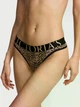 Котонові трусики-стрінги Victoria's Secret Exploded Logo Cotton Thong Panty M Леопардові 27245833 - изображение 1