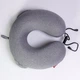 Подушка для шеи U-образная Memory Foam темно-серая 30х30х10 см для авиаперелетов и путешествий - зображення 4