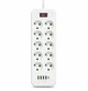 Сетевой удлинитель/фильтр/разветвитель 5 м (D10) 10 розеток EU/4xUSB/1-PD (Type-C) (22) - изображение 1