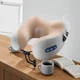 Массажная подушка U-Shaped Pillow Massage массажер с 3 функциями аккумулятор зарядка от USB беж - изображение 3