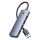 USB-хаб Baseus UltraJoy Series 4-Port HUB Lite USB 3.0 to USB 3.0 x4 15 см Black (6932172653385) - зображення 1