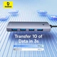 USB-хаб Baseus UltraJoy Series 4-Port HUB Lite USB 3.0 to USB 3.0 x4 15 см Black (6932172653385) - зображення 8