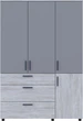 Шкаф для одежды Doros Торн 3 ДСП/3Ш (полки) 135х51.6х200 см Сосна Натти/Серый (44900514) - изображение 4