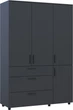 Шкаф для одежды Doros Торн 3 ДСП/3Ш (полки) 135х51.6х200 см Антрацит (44900494) - изображение 6