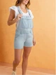 Женский джинсовый комбинезон U.S. Polo Assn. HEM SHORTALLS — Light Wash, 100% Cotton, Old Money XS светло-голубой - изображение 3