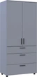 Шкаф для одежды Doros Торн 2 ДСП/3Ш (полки) 90х51.6х200 см Серый (44900442) - изображение 6