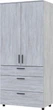 Шкаф для одежды Doros Торн 2 ДСП/3Ш (штанга) 90х51.6х200 см Сосна Натти (44900433) - изображение 1