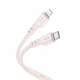 Зарядний кабель Hoco X97 Crystal color PD20W Silicone Type C to Lightning 1m Light Pink - зображення 1
