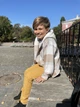 Рубашка в клетку оверсайз с капюшоном для мальчика 5-9 лет, кашемир,110, Бежевый - изображение 1