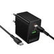 Мережевий зарядний пристрій Borofone BAS17A Erudite GaN 65W (USB-C + USB-A) + кабель Type-C to Type-C - зображення 2