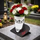 Ваза для цветов на кладбище 25 см из нержавеющей стали | подставка металлическая черная | колба для воды - изображение 5
