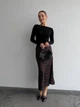 Жіноча довга шовкова спідниця в квіти Uaclothes 46 Чорний (like37209-176411366) - зображення 1