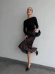 Жіноча довга шовкова спідниця в квіти Uaclothes 46 Чорний (like37209-176411366) - зображення 3