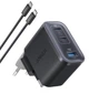 Мережевий зарядний пристрій Anker Nano 70W Ultra-Fast 3-Port в комплекті з кабелем Type-C - зображення 1