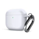 Силиконовый чехол для наушников Apple AirPods 3, Hang Case, белый, ультратонкий защитный кейс толщиной 2 мм, защита от царапин, пыли и ударов, компактный, с карабином для крепления, ArmorStandart (ARM60324) - изображение 1