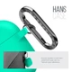 Силиконовый чехол для наушников Apple AirPods 3, Hang Case, бирюзовый, ультратонкий защитный кейс толщиной 2 мм, защита от царапин, пыли и ударов, компактный, с карабином для крепления, ArmorStandart (ARM60316) - изображение 4