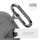Силіконовий чохол для навушників Apple AirPods 4, Hang Case, сірий, ультратонкий захисний кейс товщиною 2 мм, захист від подряпин, пилу та ударів, компактний, з карабіном для кріплення, ArmorStandart (ARM81278) - зображення 4
