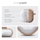 Силиконовый чехол для наушников Apple AirPods 4, Hang Case, пудровый, ультратонкий защитный кейс толщиной 2 мм, защита от царапин, пыли и ударов, компактный, с карабином для крепления, ArmorStandart (ARM81291) - изображение 3