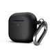 Силиконовый чехол для наушников Apple AirPods 4, Hang Case, черный, ультратонкий защитный кейс толщиной 2 мм, защита от царапин, пыли и ударов, компактный, с карабином для крепления, ArmorStandart (ARM81277) - изображение 1