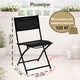 Стілець садовий розкладний з текстилену Garden Chair Plico SC-097N Чорний - зображення 5