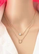 Цепочка женская двойная с подковой и камушком Fashion Jewelry Золотистая 19931 - изображение 4