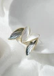 Серьги женские золотистые с листочками Fashion Jewelry Белые с голубым 15887 - изображение 2