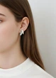 Серьги женские золотистые с листочками Fashion Jewelry Белые с голубым 15887 - изображение 3