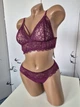 Комплект нижнего белья женский без чашечек кружевной Anabel Arto Амарант А-268 А-269 80B L (48) - изображение 3