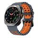 Перфорований ремінець Wave Classic для Samsung Galaxy Watch Ultra / Ultra (2025) – сіро-помаранчевий / силікон (WC835) - зображення 3