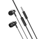 Дротові навушники 3.5mm Borofone BM74 Singer з мікрофоном та вакуумними амбушюрами 1.2m Black - зображення 3