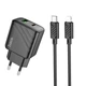 Мережевий зарядний пристрій Hoco CS23A 1USB/1USB-C PD/QC 30W+Type-C to Lightning - зображення 1