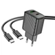 Комплект зарядного пристрою Hoco CS23A 1USB/1USB-C PD/QC 30W Type-C to Type-C Чорний - зображення 4