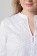 Жіноча блуза-вишиванка з тонкого льону з квітами на ґудзиках (Plus size) Калерія. Білий, р.54, код 90018/54/101 - изображение 5
