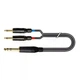 Аудиокабель переходник Jack 6.3 stereo штекер 2x Jack 3.5 mono штекеры 0.5 м Ø4.8×9.0 мм медная жила - изображение 1