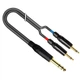 Аудиокабель переходник Jack 6.3 stereo штекер 2x Jack 3.5 mono штекеры 0.5 м Ø4.8×9.0 мм медная жила - изображение 5