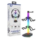 RGB-підставка для геймпадів і навушників HS-P5S049 з USB і Type-C, тримач для 4 контролерів і гарнітури, RGB-підсвічування, чорний - зображення 5