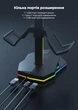 RGB-підставка для геймпадів і навушників HS-P5S049 з USB і Type-C, тримач для 4 контролерів і гарнітури, RGB-підсвічування, чорний - зображення 7