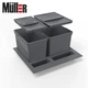 Система сортировки отходов Muller Easy Fit для ящиков 600мм (15L+20L), Н=270мм, графит (11994) - изображение 1