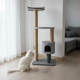 Устойчивая когтеточка для котиков, кошки с домиком гамаком 140*60*50см - изображение 1