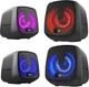 Игровые колонки Defender J2 LED USB Black — акустика 2.0, мощный звук 6 Вт, RGB подсветка, динамики 2×3 Вт, подключение mini-jack 3.5 мм, USB питание, мультимедийные колонки - изображение 2