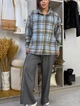 Сорочка oversize в клітинку зі спущеним рукавом Innoe 300066-1 р. 54-56 Блакитний - зображення 5